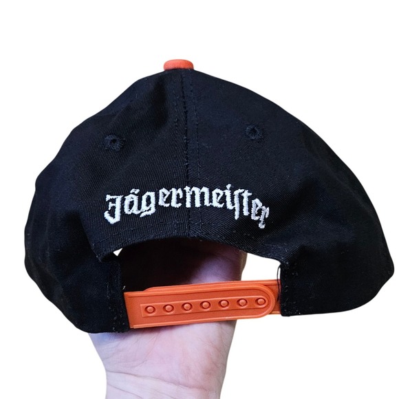 Jagermeister Black & Orange Baseball Cap Hat Snapback Jager Shot One Size - Picture 3 of 5